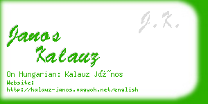 janos kalauz business card